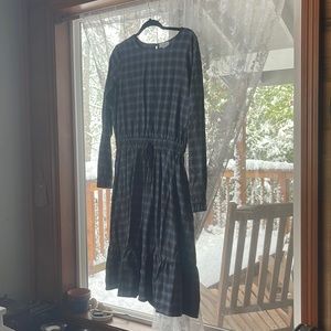 Blue, Grey plaid prairie type dress,NWOT